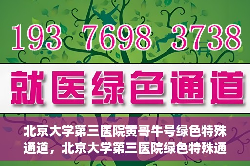 北京大学第三医院黄哥牛号绿色特殊通道，北京大学第三医院绿色特殊通道，黄哥牛号的探索与实践