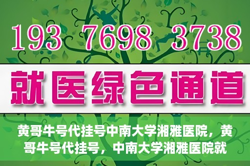 黄哥牛号代挂号中南大学湘雅医院，黄哥牛号代挂号，中南大学湘雅医院就医攻略