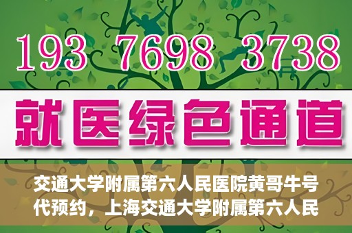 交通大学附属第六人民医院黄哥牛号代预约，上海交通大学附属第六人民医院黄哥牛号预约服务启动