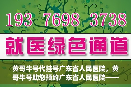 黄哥牛号代挂号广东省人民医院，黄哥牛号助您预约广东省人民医院——便捷代挂号服务