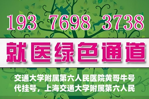 交通大学附属第六人民医院黄哥牛号代挂号，上海交通大学附属第六人民医院黄哥牛号代挂号攻略