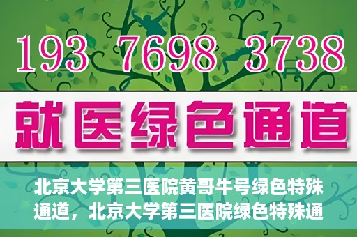 北京大学第三医院黄哥牛号绿色特殊通道，北京大学第三医院绿色特殊通道，黄哥牛号的探索与实践
