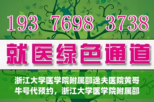 浙江大学医学院附属邵逸夫医院黄哥牛号代预约，浙江大学医学院附属邵逸夫医院黄哥牛号预约服务解析