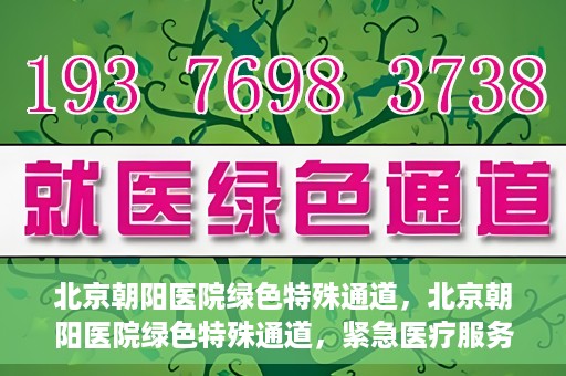 北京朝阳医院绿色特殊通道，北京朝阳医院绿色特殊通道，紧急医疗服务的速度与温情