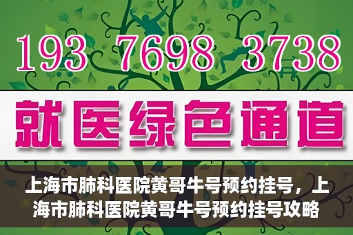 上海市肺科医院黄哥牛号预约挂号，上海市肺科医院黄哥牛号预约挂号攻略，轻松掌握挂号秘籍
