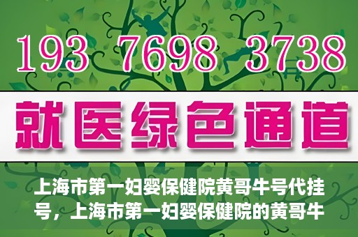 上海市第一妇婴保健院黄哥牛号代挂号，上海市第一妇婴保健院的黄哥牛号代挂号服务解析