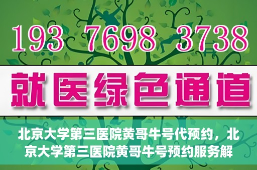 北京大学第三医院黄哥牛号代预约，北京大学第三医院黄哥牛号预约服务解析