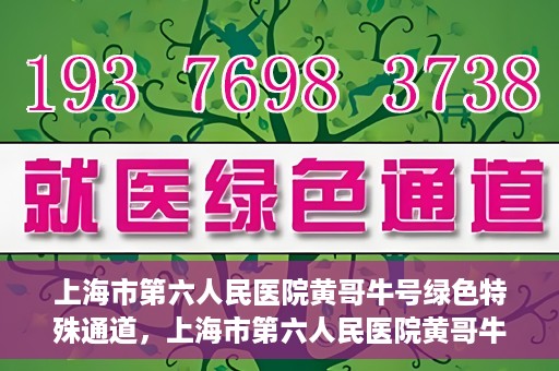 上海市第六人民医院黄哥牛号绿色特殊通道，上海市第六人民医院黄哥牛号，绿色特殊通道开启