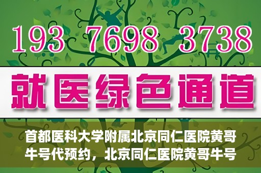 首都医科大学附属北京同仁医院黄哥牛号代预约，北京同仁医院黄哥牛号预约服务解析