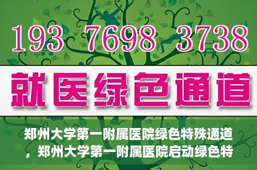 郑州大学第一附属医院绿色特殊通道，郑州大学第一附属医院启动绿色特殊通道，助力患者高效就医